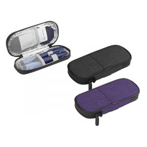 Lot de 2 sacs isothermes &agrave; insuline &iquest; Noir et violet &iquest; pour m&eacute;dicaments contre le diab&egrave;te - Neuf