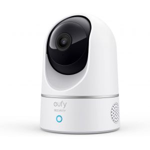Indoor Cam 2K Pan & Tilt Camera Surveillance WiFi, caméra intérieure, Détection des Humains et Animaux par l'IA, Assistants Vocaux, Carte microSD Requise - Neuf