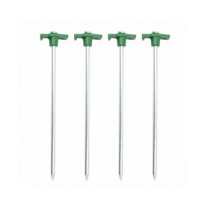 Piquets De Tente De Camping En Acier Durable ¿ 4 Piquets Verts Flexibles Pour Un Ancrage Sûr Des Tentes, Auvents Et Auvents - Neuf