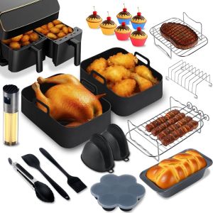 Ninja Airfryer Accessoires Pour Friteuse &Agrave; Air Chaud Ninja Foodi Max Dual Zone Af400Eu Af300Eu 7,6L-9,5L Et Autres Friteuse Dual Zone Air Fryer, Air Fryer Accessories Sans Bpa - Neuf