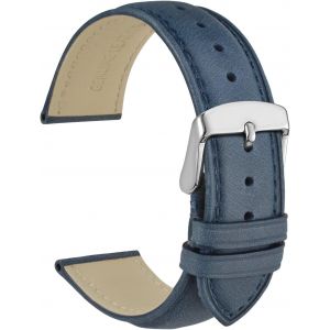 Bracelets De Montre En Cuir Vintage Avec Boucle En Argent Inoxydable, Bande De Remplacement 14mm 16mm 18mm 19mm 20mm 21mm 22mm 23mm 24mm - Neuf