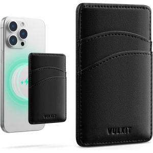 Porte-Cartes De Téléphone Magsafe Portefeuille De Téléphone Fin En Cuir Pour Femme Avec Blocage Rfid Étui Pour Cartes De Crédit Étui Pour Cartes À L'Arrière Du Smartphone (Noir) - Neuf