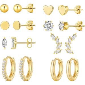 Kal-Boucles D'oreilles &Agrave; Tige En Argent Sterling S925 Pour Femmes Et Hommes, Ensemble De Petites Boucles D'oreilles &Agrave; Tige Hypoallerg&eacute;niques En Zircone Cubique, Boucles D'oreilles En Perles 3/4/5/6/7 - Neuf