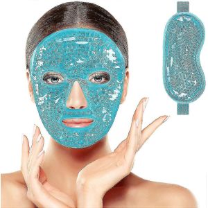 R&eacute;utilisable 2pcs Gel Perles Visage Et Yeux Masque Cadeau Kit,Th&eacute;rapie De Masque Chaud Et Froid Pour La Migraine,Soulagement De La Douleur,Les Poches,La Pression Des Sinus Acn&eacute; Maux De M$ - Neuf