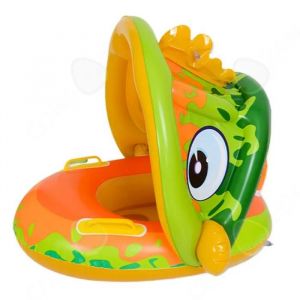 C Anneau de natation 71,5 x 55cm bou&eacute;e de natation avec parasol amovible flotteur de piscine pour plage pour gar&ccedil;ons filles 1-6 ans - Neuf