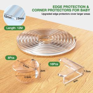 Edge Protector-Protection Des Bords Pour Bébé-6 M-Avec 12 Coins-Transparent-Protection Des Bords De Table-Protection Des Bords Pour Bébé-Protection Des Bords De Table-Bandes Adhésives - Neuf