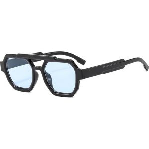 Lunettes De Soleil Homme Femme Double Pont Retro Lunettes De Soleil Pilote Années 70 Protection Uv400 - Neuf