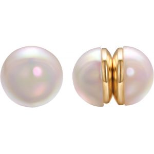 Kal-Boucles D'oreilles Magnétiques En Perles Pour Femmes Boucles D'oreilles À Clip En Perles D'eau Douce Boucles D'oreilles Aimantées Argentées Pour Oreilles Non Percées 6 Mm 8 Mm - Neuf