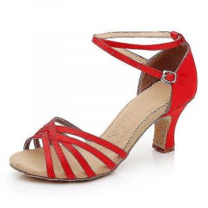 Dames Mode Pompes Salsa Non Glissant Couleur Unie Sandales Femmes Ballroom Cheville Sangles Chaussures - Neuf