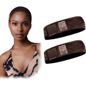 Tzf-Bandeau Perruque Antidérapant, Bandeau Anti-Glisse Perruques Femme, Marron Foncé 2 Pièces - Neuf