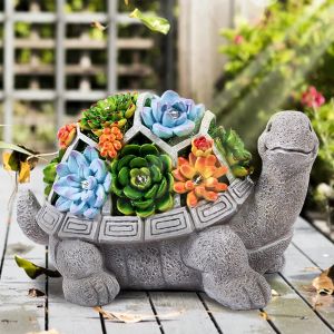 Statues De Jardin Décoratives D'extérieur En Forme De Tortue Avec Lumières Led, Alimentées Par L'énergie Solaire, Figurines D'art Pour Patio, Cour, Pelouse, Jardin, Cadeau - Neuf