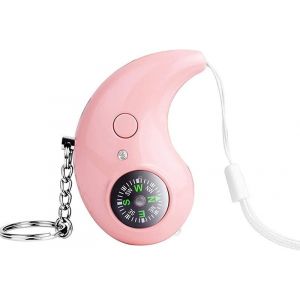 Porte-clés d'alarme personnel rechargeable 130 dB avec lumière LED et boussole - Dispositif d'autodéfense compact - Neuf