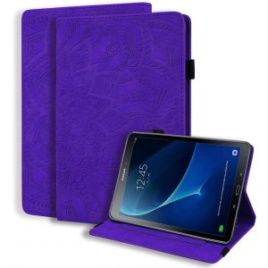 Kal-Coque Pour Samsung Tab A6 10.1'' 2016 Housse Sm-T580/T585 Léger Cuir Pu Etui De Protection Flip Portefeuille Cover Case Avec Stand Et Poche Pour Samsung Galaxy Tab A 10.1 Pouces 2016, Violet - Neuf