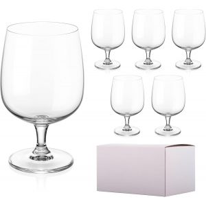 Lot De 6 Verres À Vin À Pied Court En Cristal,Capacité De 346 Ml,Passent Au Lave-Vaisselle - Neuf