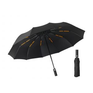 Parapluie pliant automatique &agrave; protection UV - Noir - Neuf