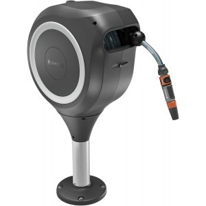 Ulteronixshop-D&eacute;vidoir de terrasse RollUp M : bo&icirc;te r&eacute;sistante aux intemp&eacute;ries, technologie RollUp & 20 m de tuyau, arrosage petits jardins avec terrasse, enroulement automatique, turquoise (18617-20 - Neuf