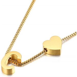 Kal-Collier À Pendentif Initiale En Or, Pendentif Exquis Lettre A-Z Personnalisébijoux Féminins Minimalistes Collier Lettre A-Z - Neuf