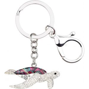 KAL-Porte-Cl&eacute; Tortue De Mer En &Eacute;mail Porte-Cl&eacute; Sac &Agrave; Main Pour Femme Fille Cadeau - Neuf