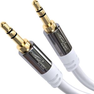Jack Cable,3.5mm Jack Plug-1.5m-Metal Connectors-Available in 0.3-10m (3.5mm Audio Cable for Smartphone,PC/Laptop,Car,HiFi,White) - Neuf