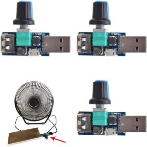 PC Fan Controller,3pcs USB Fan Speed Controller,USB Fan Speed Controller,DC4 12V 5W Adjustable Voltage Regulator Module with Switch - Neuf