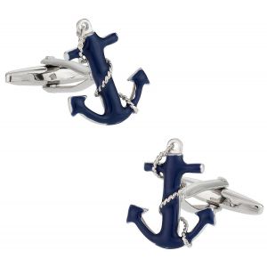 Coffret De Boutons De Manchette Ancre Marine - Coffret Cadeau Sur Le Th¿¿Me Nautique Pour Homme, Acier Inoxydable, Style Classique, Parfait Pour Les Mariages - Neuf