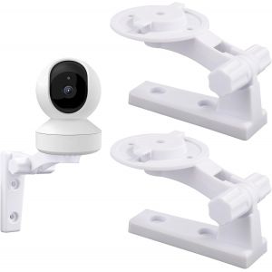 2 Pi&egrave;ces Support Mural Cam&eacute;ra Compatible Avec Reolink E1/E1 Pro,Support Mural Cam&eacute;ra Blanc Support Cam&eacute;ra Plafond R&eacute;glable Pour Mercury Tplink,4 Bouchons En Caoutchouc 4 Vis - Neuf