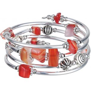 Eryi-Bracelet En Perles Argent Pour Femmes Bracelet Enveloppant En Pierre Multicouches Un Cadeau De Bijoux Fantaisie Pour Maman Le Jour De Thanksgiving - Boîte Cadeau - Neuf