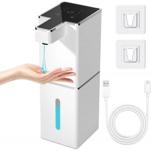 KAL-Distributeur Savon Automatique 380Ml,Distributeur De Savon Automatique Mural Sans Percage,Distributeur Automatique Savon,Sans Contact,Usb Rechargeable Ipx5 Étanche,Pour Cuisine,Salle De Bain - Neuf