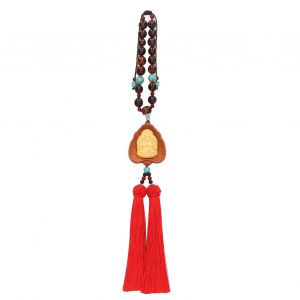 Pendentif de voiture bouddhiste a double pompon, decoration en buis de Bouddha, pendentif de bon augure pour voitures, decorations pour la maison, Guanyin - Neuf