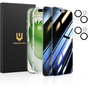 Kal-Protection D'écran Confidentialité Pour Iphone 15 Plus (6,7 Pouces), Lot De 2 + 2 Protecteurs D'objectif¿Angle Anti-Espion 25°¿Dureté 9h¿Anti-Traces De Doigts - Neuf