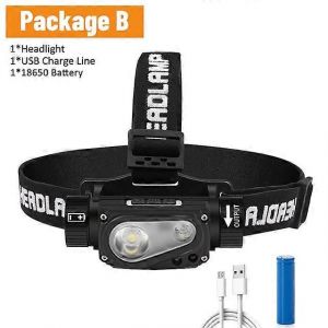 Lampe Frontale Usb Puissante À Led Rechargeable, 3 Modes, À Induction, Avec Batterie 18650, Lampe Torche Xhp50 Pour Le Camping Nocturne En Extérieur-200b-2 - Neuf