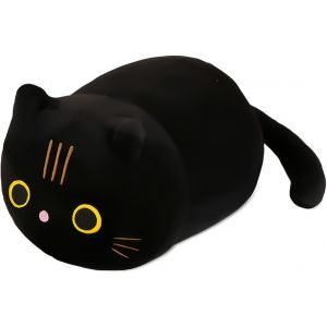 KAL-Peluche Chat Mignonne 35Cm,Oreiller Kawaii En Forme De Chat Noir, Lest&eacute; En Peluche, Jouet Anti-Stress C&acirc;lin,Id&eacute;e Cadeau Originale Pour Filles Et Gar&ccedil;ons Cadeau D'Anniversaire - Neuf