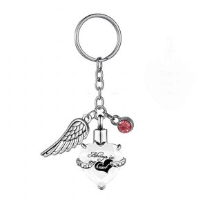 La Cr&eacute;mation Des Bijoux Pour Les Cendres En Acier Inoxydable En Forme De Coeur Pendentif Trousseau Avec Des Ailes D'ange Et De L'entonnoir De Remplissage, Juin - Neuf