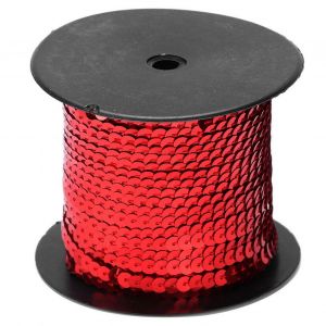 100 Yard Sequin String 6mm Accessoire D&eacute;coratif Pour Chaussure En Tissu En Plastique R&eacute;sine Sequin Line Rouge 100 Yard/Roll - Neuf