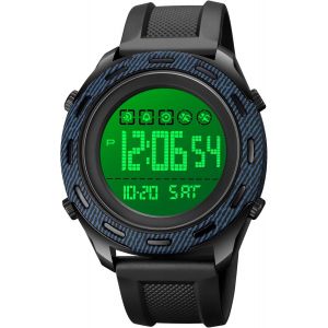 Eryi-Homme Sport Digitale Montre Outdoor Militaire Led Alarme Chronomètre 50m Etanche Plastique Er Caoutchouc Double Temps Multifonction Montres Bracelet - Neuf