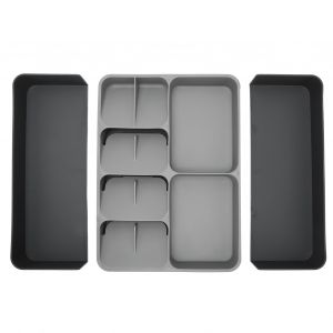 Tiroir a couverts extensible, construction durable, organiseur de tiroir a couverts pour couteaux, cuilleres, baguettes - Neuf