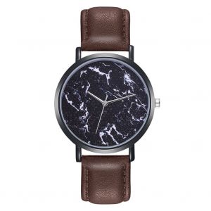 Montre A Quartz Zhoulianfa Avec Bracelet En Cuir Synthetique Et Cadran Rond Pour Couple (Cafe) - Neuf