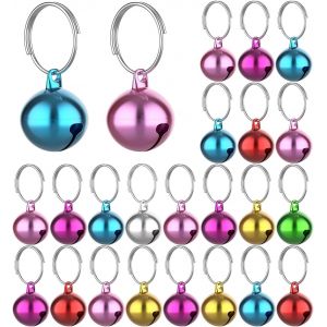 Lot de 24 cloches pour collier chien et chat, pendentif puissant, accessoires pour animaux de compagnie (couleurs mélangées) - Neuf