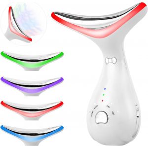 Appareil Anti Rides Visage, Appareil Massage Visage Électrique À 4 Modes (Avec Ems & Chauffage) & 4 Luminothérapies & 3 Intensités, Masseur Tonification Visage & Cou, Lifting Visage & Peau - Neuf