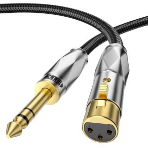 C&acirc;ble &eacute;quilibr&eacute; 6,35 mm vers XLR,m&acirc;le vers femelle XLR vers 6,35 mm,c&acirc;ble XLR vers XLR pour consoles de mixage,microphone,guitare,ampli et haut-parleurs (1,5 m) - Neuf