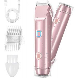 Oayew-Double T&ecirc;te Rasoir Electrique Femme, Tondeuse Femme Intime, Ipx7 &Eacute;tanche Rasoir Femme, Utilisation Humide Et S&egrave;che Pour Le Visage, Les Aisselles, Les Jambes - Neuf