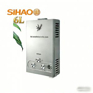 Chauffe-eau-6L,12KW-SIHAO-Chauffe-eau instantan&eacute;-Chauffe-eau mural sans r&eacute;servoir - portable - acier inoxydable 304 - gris - garantie 1 an - Neuf