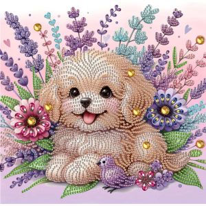 Ayuhr-Diamond Painting Chien 30 X 30 Cm - Animaux, Fleurs, Strass Spéciaux, Pierres Spéciales - Art De Broderie En Diamant - Neuf