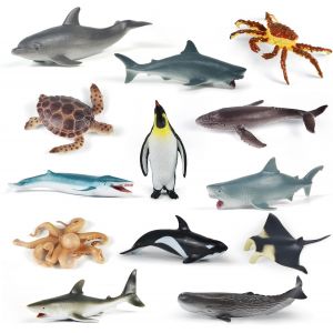 Sansh-Jouets Animaux Océan, 12 Pièces Figurines D'animaux Marins, Figurines Animaux Océan Jouet, Jouets Réalistes Mer Figurine, Figurine D'océan, Plastique Océan Animaux, Petit Océan Animaux - Neuf