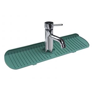 Tapis de robinet en silicone vert de 45 cm pour &eacute;vier de cuisine, protection anti-&eacute;claboussures - Neuf