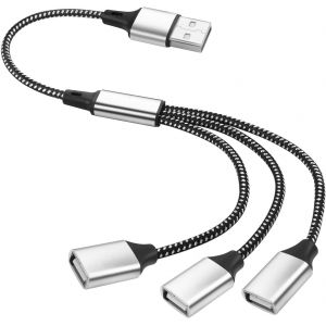 JGD-0,3m C&acirc;ble s&eacute;parateur usb, rallonge usb 2,0 1 m&acirc;le to 3 femelle, prise en charge du transfert de donn&eacute;es de charge, pour imprimante (1 to 3) - Neuf