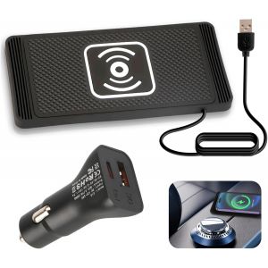 KALANKA-Chargeur de Voiture sans Fil 15W Chargeur sans Fil Rapide avec PD40W QC3.0 Tapis Chargement Antid&eacute;rapant Compatible avec iPhone15 14 13 12 11 SamsungS23 S22 Google (1m C&acirc;ble) - Neuf