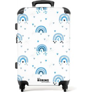 Valise Enfant,Grande Valise,Valise Enfant Garcon,Valise Enfant Roulette,Serrure TSA,Valise pour Enfant,Valise Grande Taille (67cm-72L),(Motif Arc-en-Ciel-Bleu) - Neuf