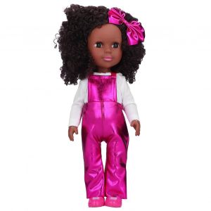 Poupee bebe Reborn de 14 pouces, fille africaine a la peau noire, jouet tendance pour enfant, cadeau Q14-57, rose rouge - Neuf