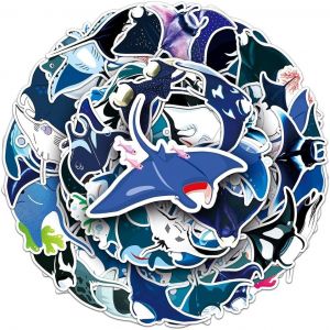 Lot De 50 Autocollants En Vinyle Imperméable Motif Poisson Diable Pour Garçons, Filles, Enfants, Adolescents, Pour Téléphone, Ordinateur Portable, Bouteille, Bagages, Scrapbooking, Tasse, Vélo - Neuf